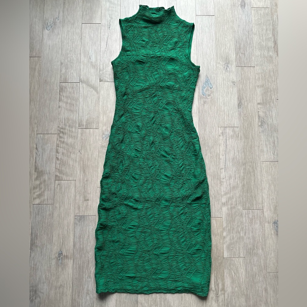 House of Harlow 1960‎ Textured Green Midi Dress XS